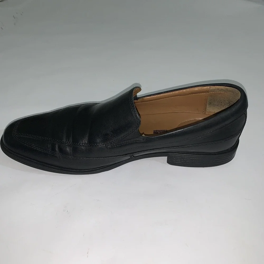 Clarks Shoes Mens Size 11 Black Leather Slip On Dress Oxford Loafers Comfort